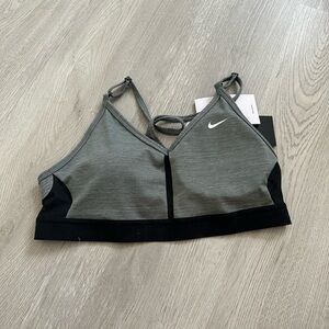 Nike gray and back sports bra in size medium.